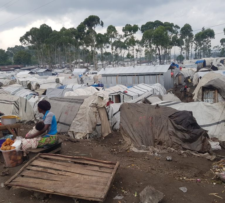 Camp de réfugiés à Mugunga,  15.000 ménages Nord Kivu, mai 2024